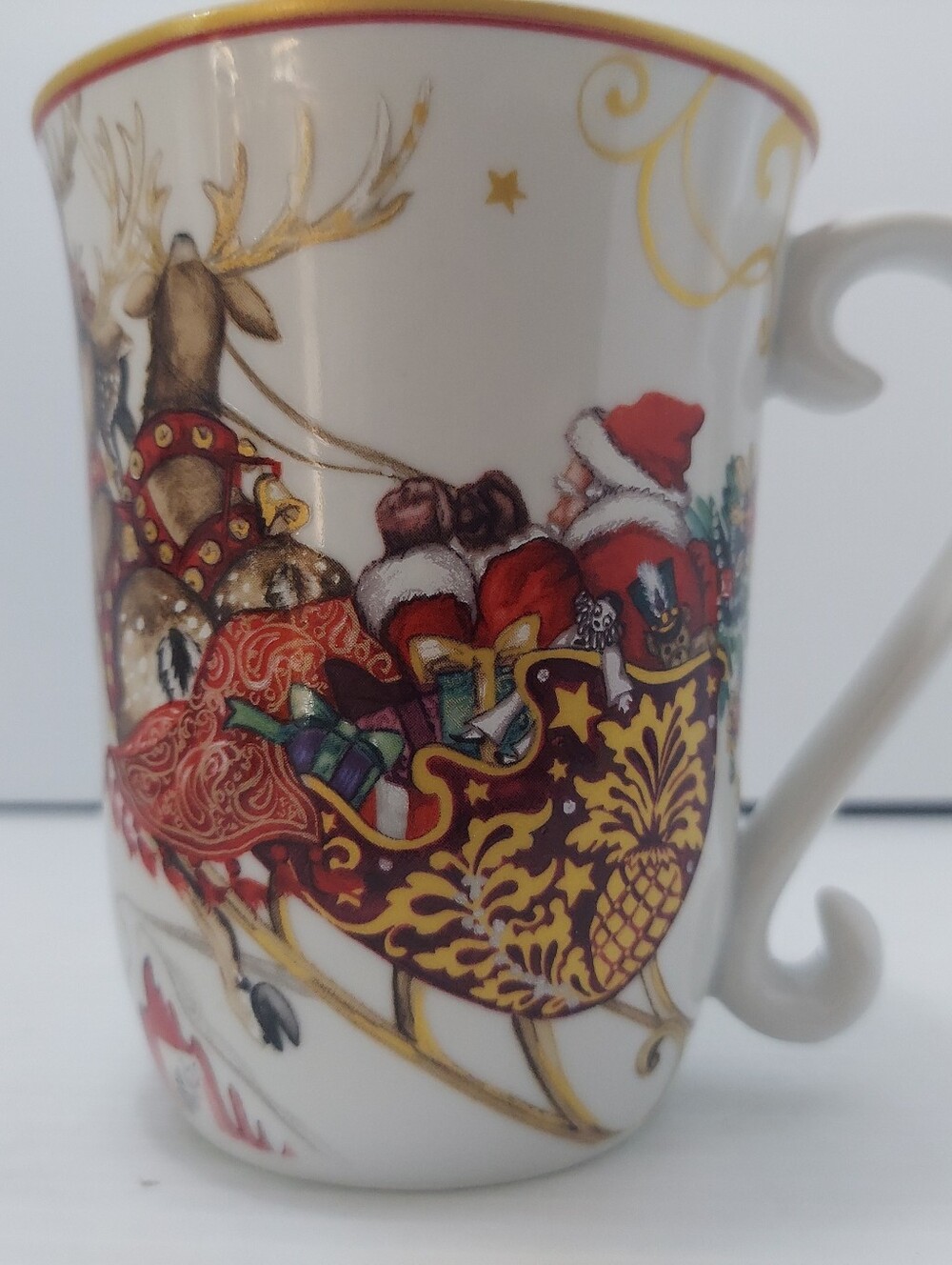 Williams-Sonoma 'Twas the Night Before Christmas Santa/Sleigh Coffee Mug 14 oz